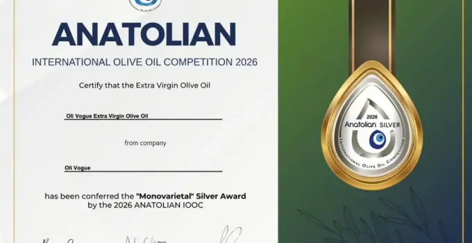 Türk Zeytinyağı Markası Oli Vogue’a Londra IOOC’den Ödül: İki Yılda 3. Uluslararası Başarı